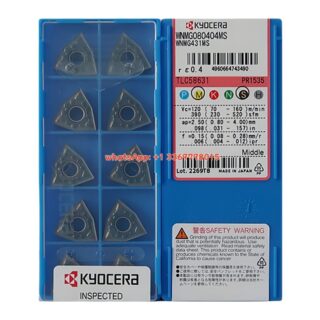 Original Kyocera WNMG080404-MS PR1535 Carbide Turning Insert - Trigon 80° (10 PCS)