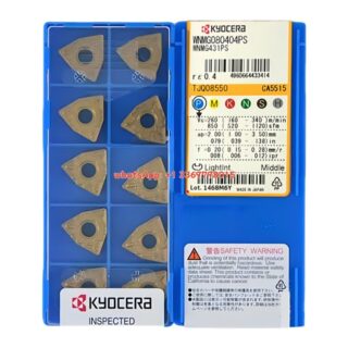 Original Kyocera WNMG080404-PS CA5515 Carbide Turning Insert - Trigon 80° (10 PCS)