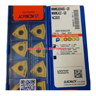 Original Korloy WNMG080408-GR NC3020 Carbide Turning Insert - Trigon 80° | Cast Iron (10 PCS)