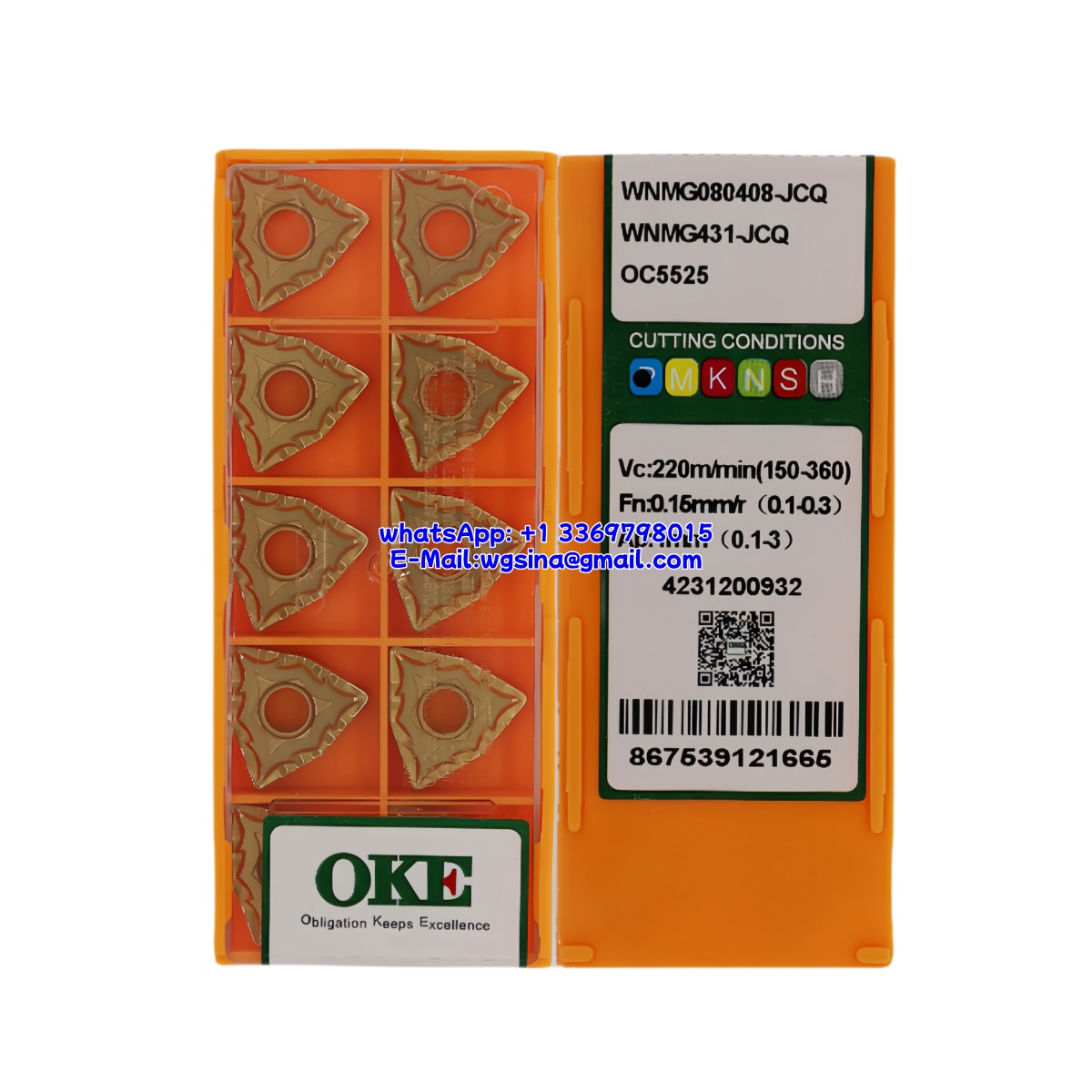 CNC WNMG080408-JCQ OC5525 Carbide Insert - Trigon 80° | Steel & More (10 PCS)