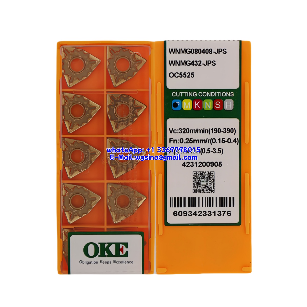 CNC WNMG080408-JPS OC5525 Carbide Insert - Trigon 80° | Steel & More (10 PCS)