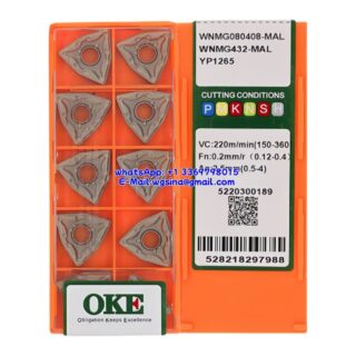 Original OKE WNMG080408-MAL YP1265 Carbide Insert - Trigon 80° (10 PCS)