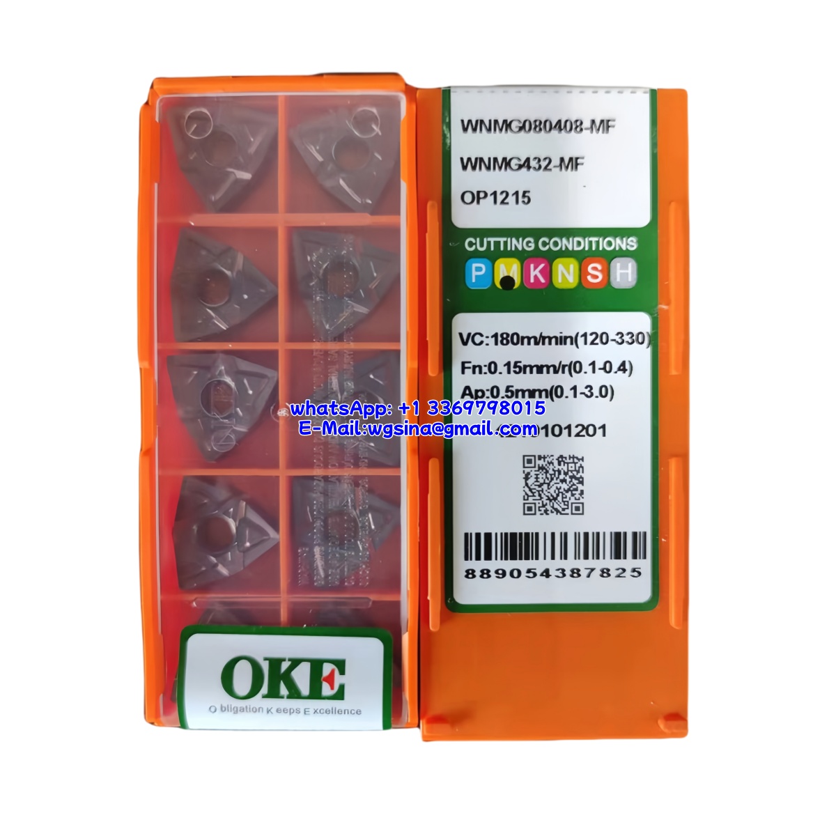 CNC WNMG080408-MF OP1215 Carbide Insert - Trigon 80° | Steel, Stainless Steel (10 PCS)