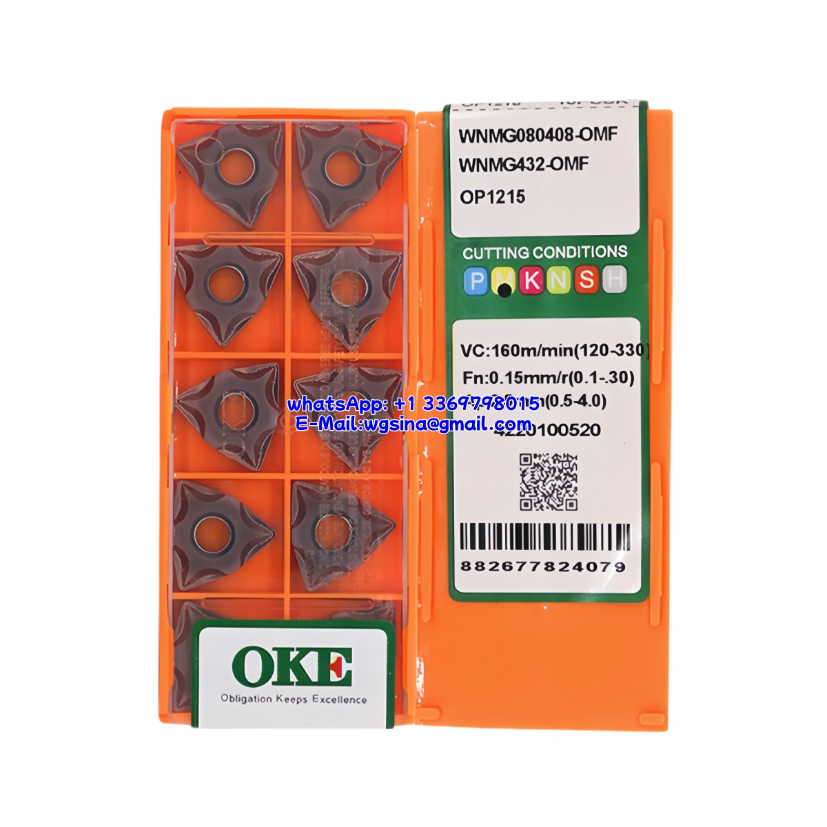 CNC WNMG080408-OMF OP1215 Carbide Insert - Trigon 80° | Steel, Stainless Steel (10 PCS)