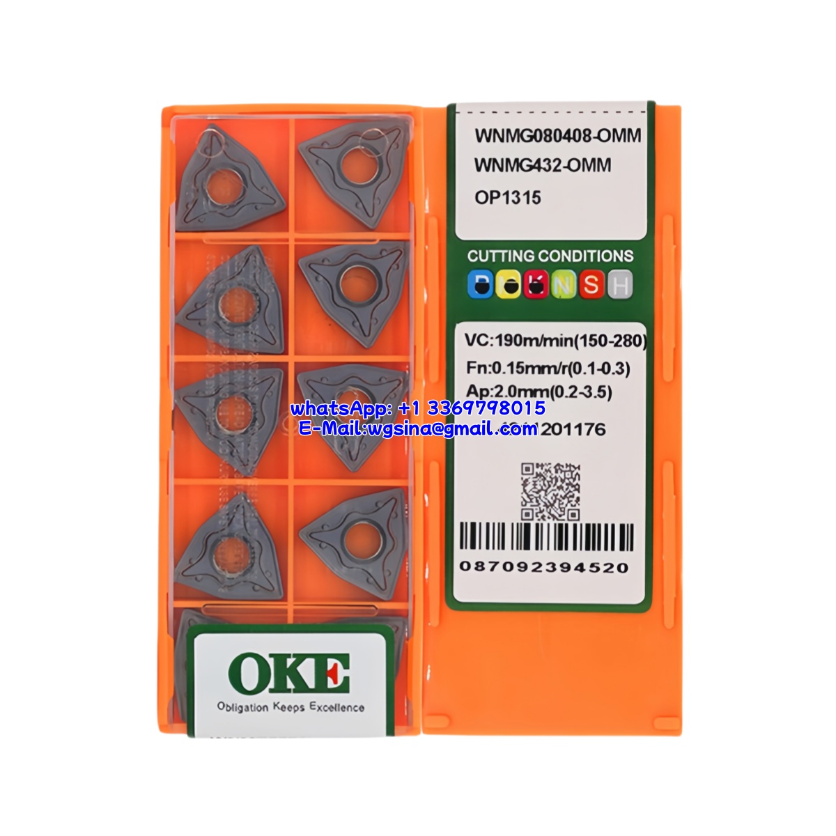 CNC WNMG080408-OMM OP1315 Carbide Insert - Trigon 80° | Steel, Stainless Steel (10 PCS)