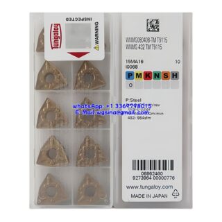 Original Tungaloy WNMG080408-TM T9115 Carbide Insert - Trigon 80° | Steel (10 PCS)