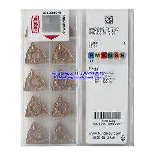 Original Tungaloy WNMG080408-TM T9125 Carbide Insert - Trigon 80° | Steel (10 PCS)