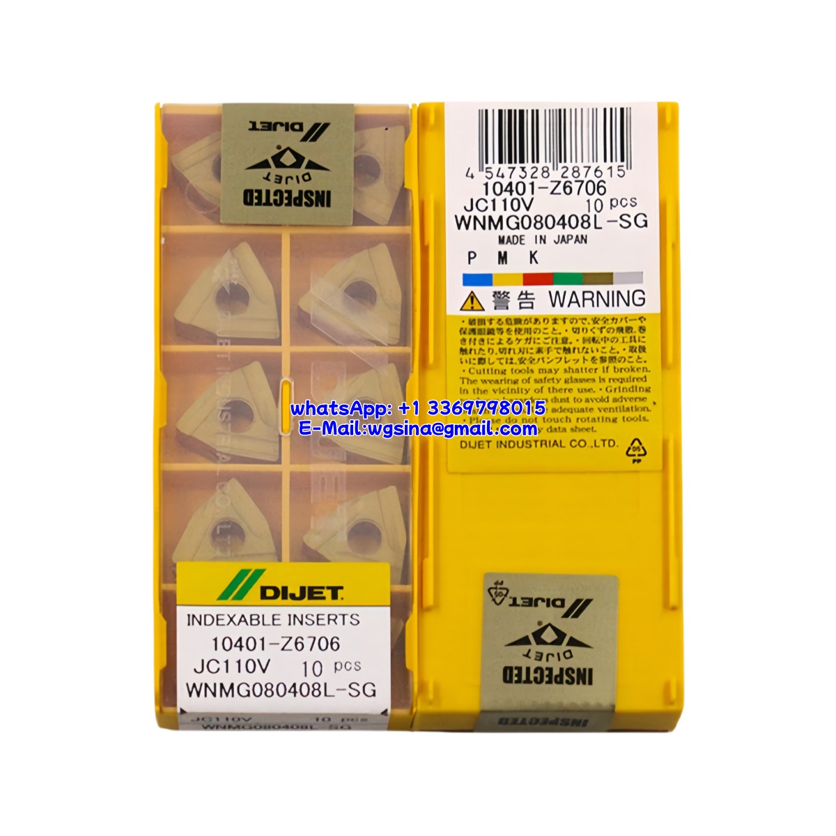 CNC WNMG080408L-SG JC110V Carbide Insert - Trigon 80° | Steel, Stainless Steel (10 PCS)