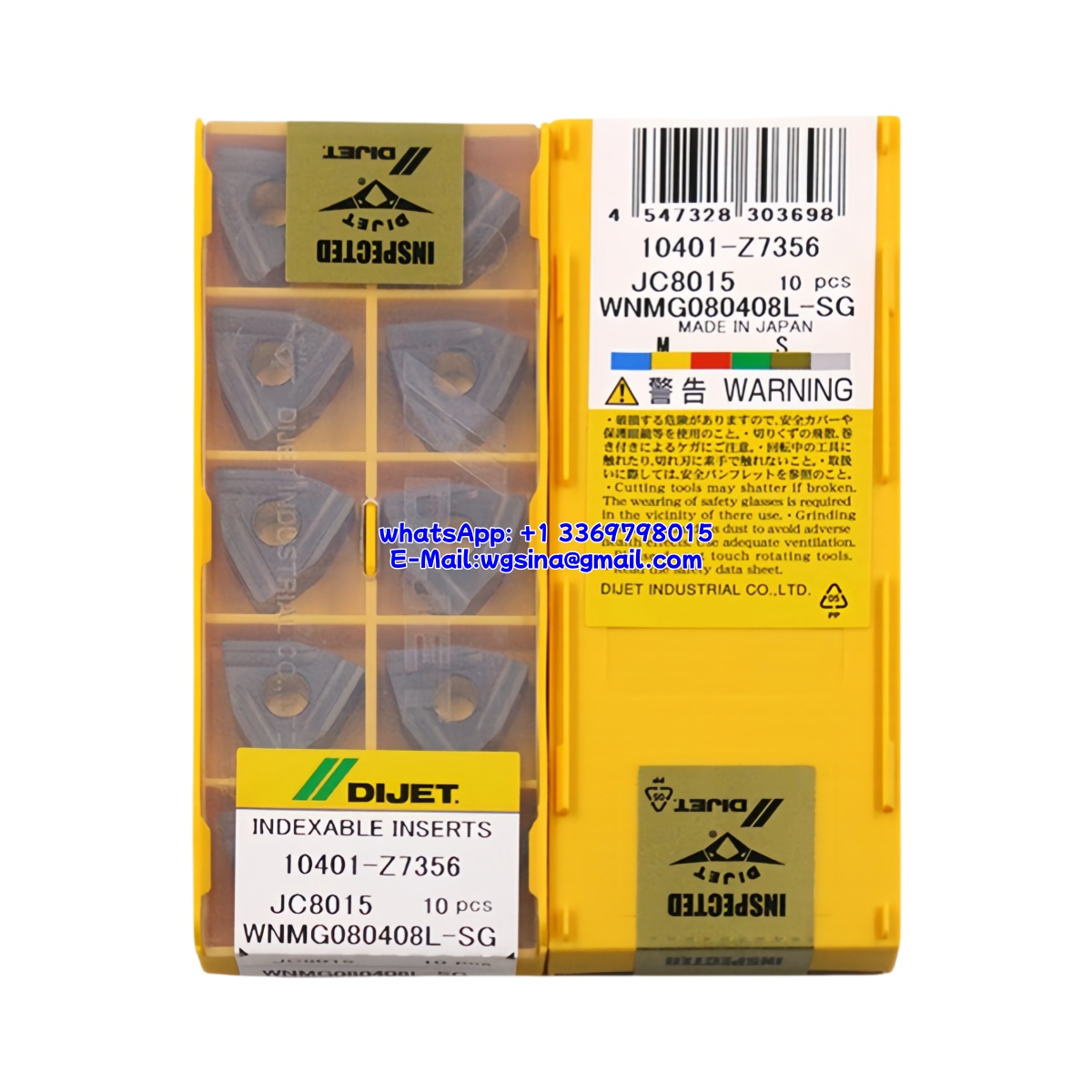 CNC WNMG080408L-SG JC8015 Carbide Insert - Trigon 80° | Steel, Stainless Steel (10 PCS)