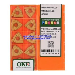 Original OKE WNMG080408L-ZC OC2025 Carbide Insert - Trigon 80° (10 PCS)