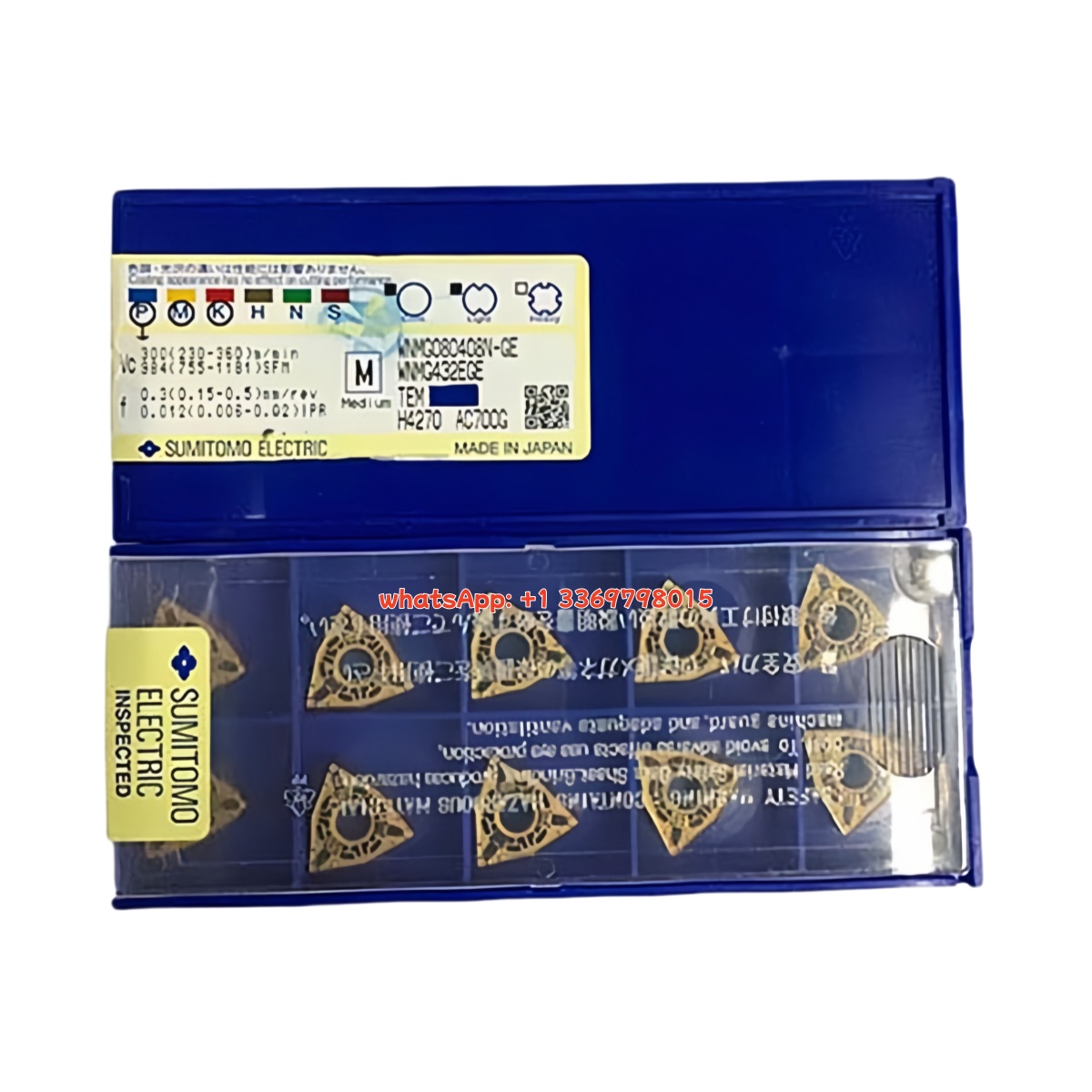 Sumitomo WNMG080408N-GE AC700G Carbide Insert - Trigon 80° (10 PCS)