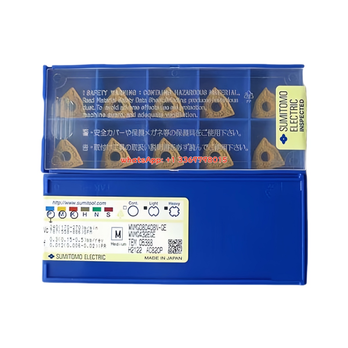 Sumitomo WNMG080408N-GE AC820P Carbide Insert - Trigon 80° | Steel (10 PCS)