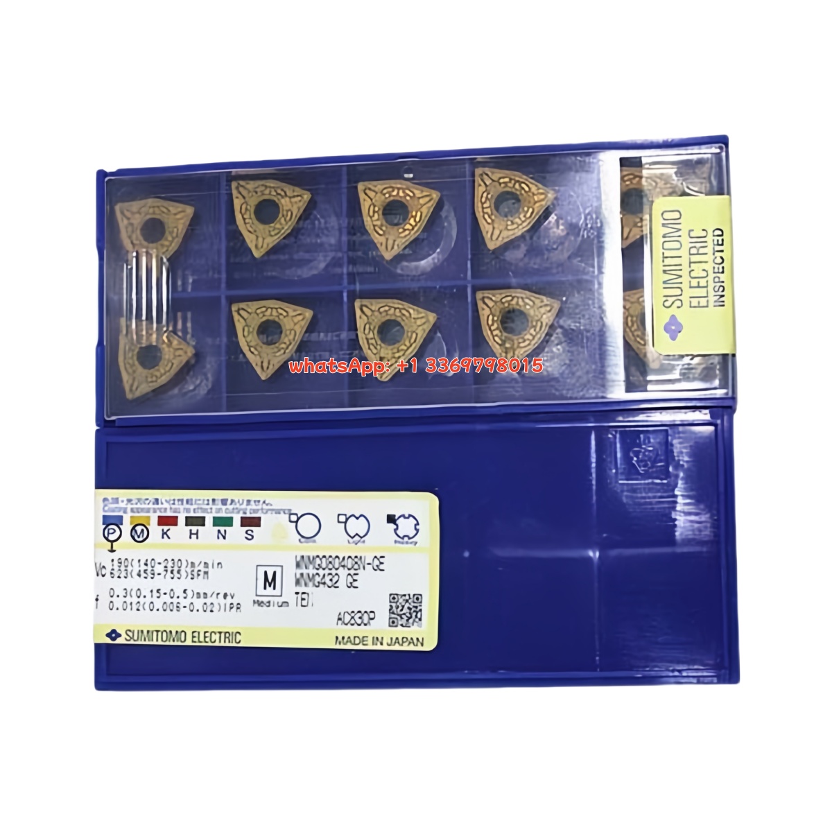 Sumitomo WNMG080408N-GE AC830P Carbide Insert - Trigon 80° | Steel (10 PCS)