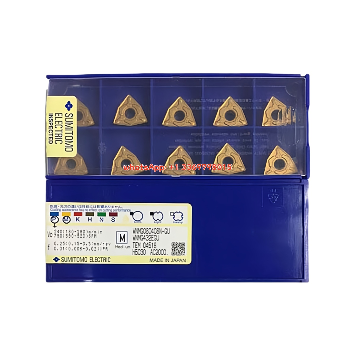 Sumitomo WNMG080408N-GU AC2000 Carbide Insert - Trigon 80° | Steel, Stainless Steel (10 PCS)