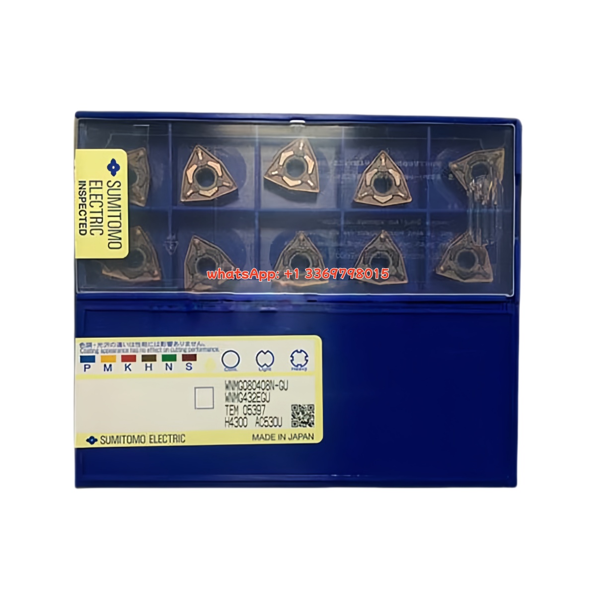 Sumitomo WNMG080408N-GU AC530U Carbide Insert - Trigon 80° | Steel, Stainless Steel (10 PCS)