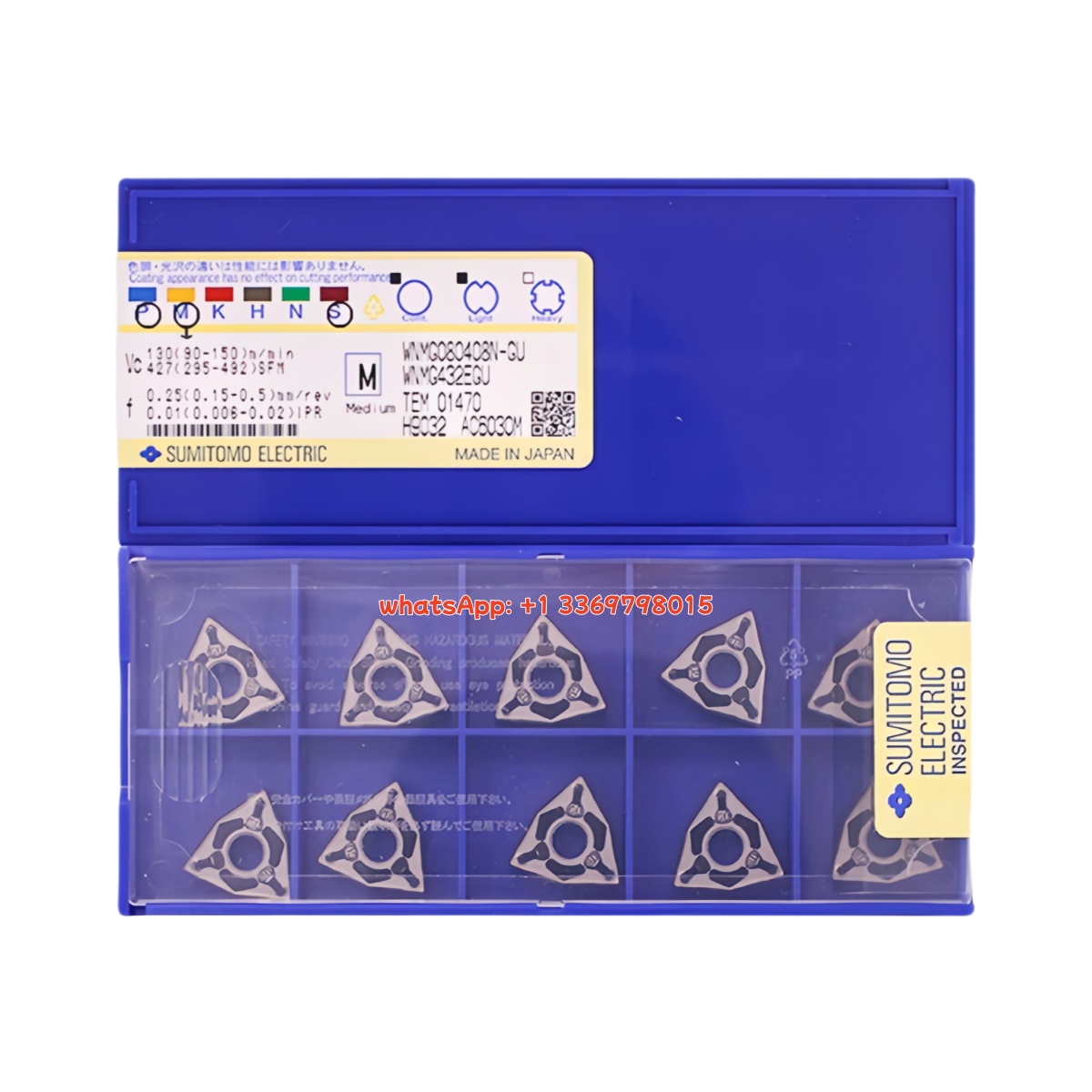 Sumitomo WNMG080408N-GU AC6030M Carbide Insert - Trigon 80° | Steel, Stainless Steel (10 PCS)