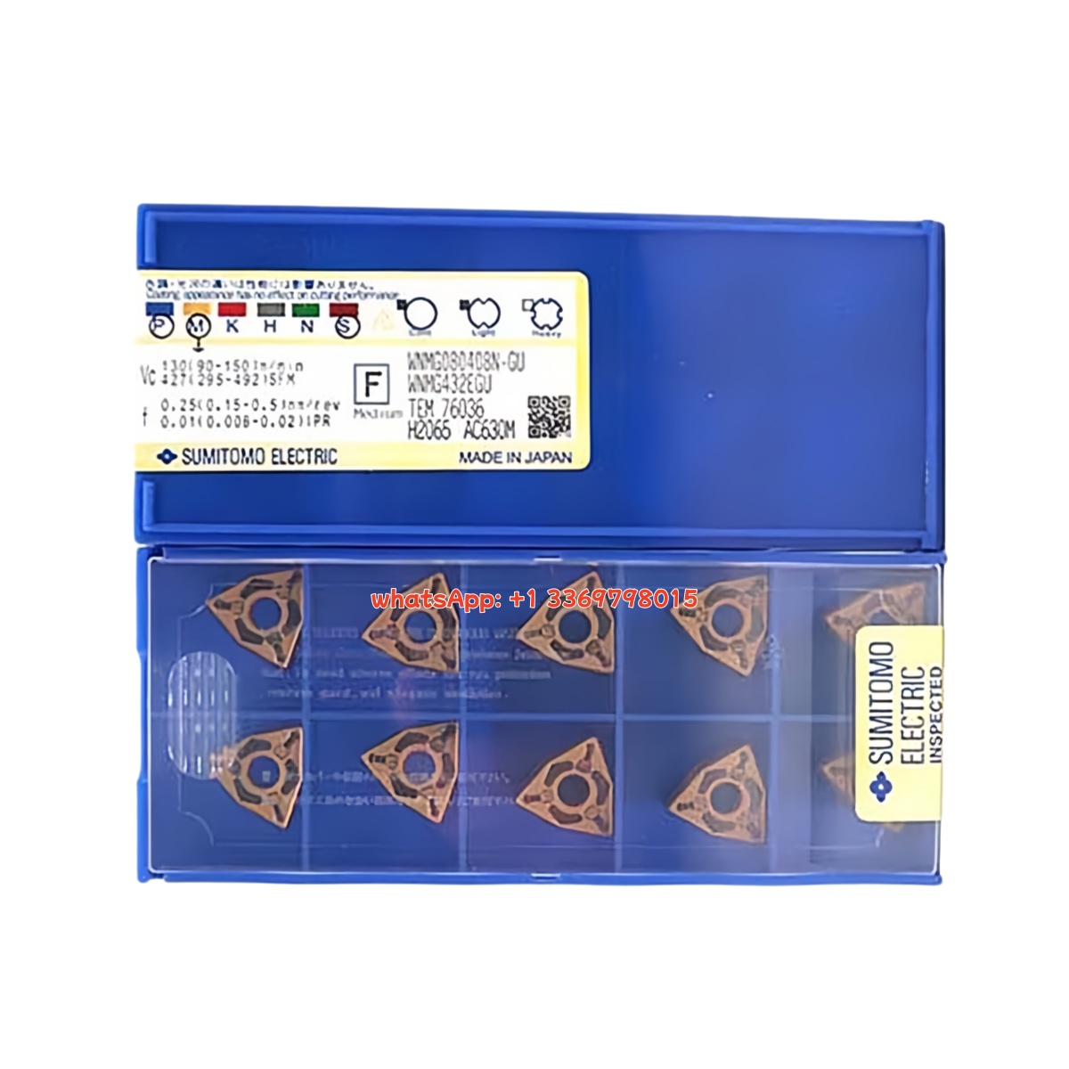 Sumitomo WNMG080408N-GU AC630M Carbide Insert - Trigon 80° | Steel, Stainless Steel (10 PCS)