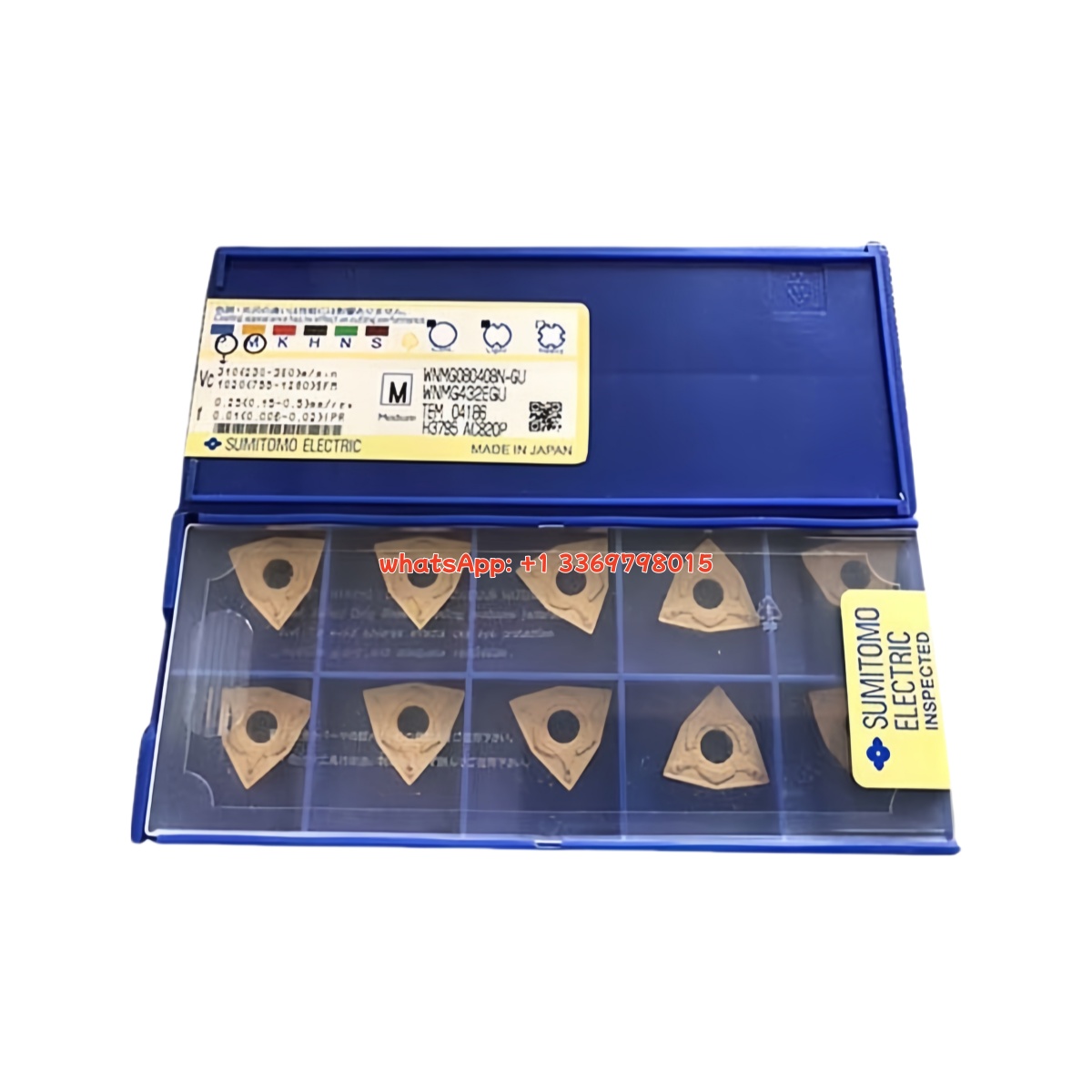 Sumitomo WNMG080408N-GU AC820P Carbide Insert - Trigon 80° | Steel, Stainless Steel (10 PCS)