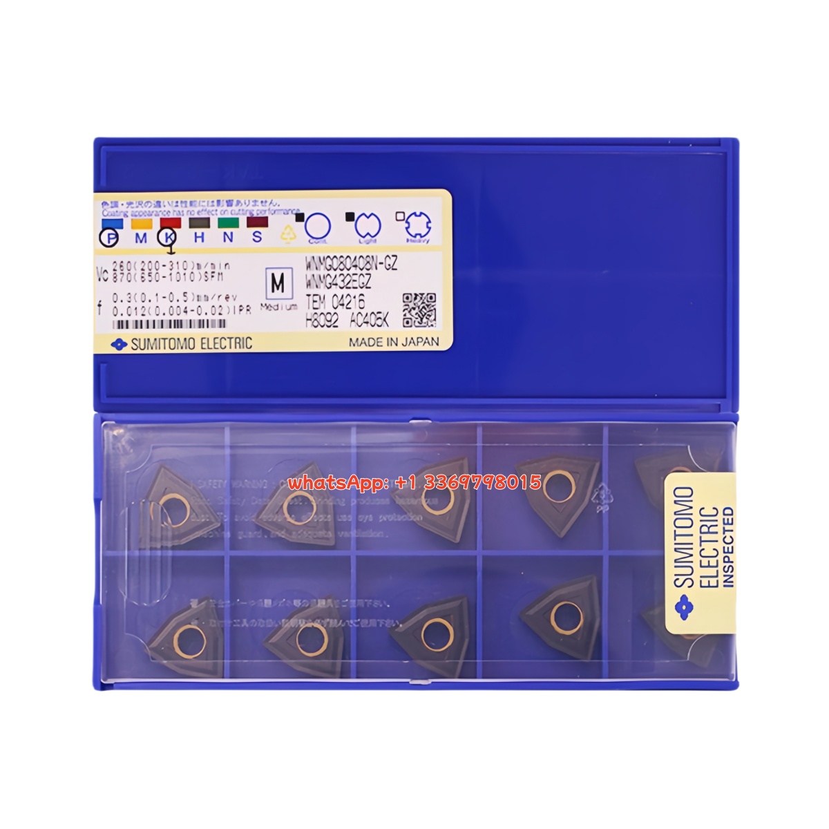 Sumitomo WNMG080408N-GZ AC405K Carbide Insert - Trigon 80° (10 PCS)