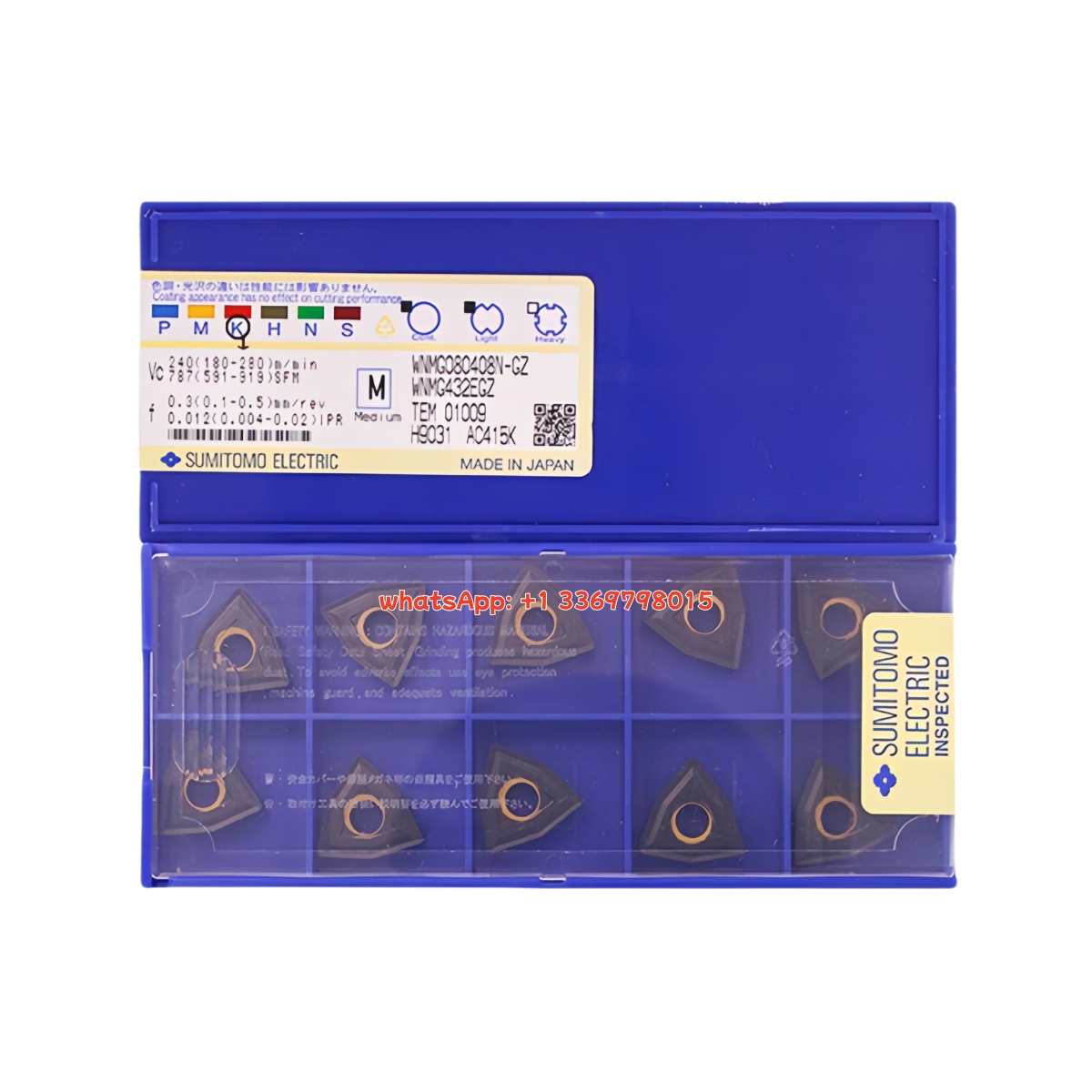 Sumitomo WNMG080408N-GZ AC415K Carbide Insert - Trigon 80° | Super Alloy (10 PCS)