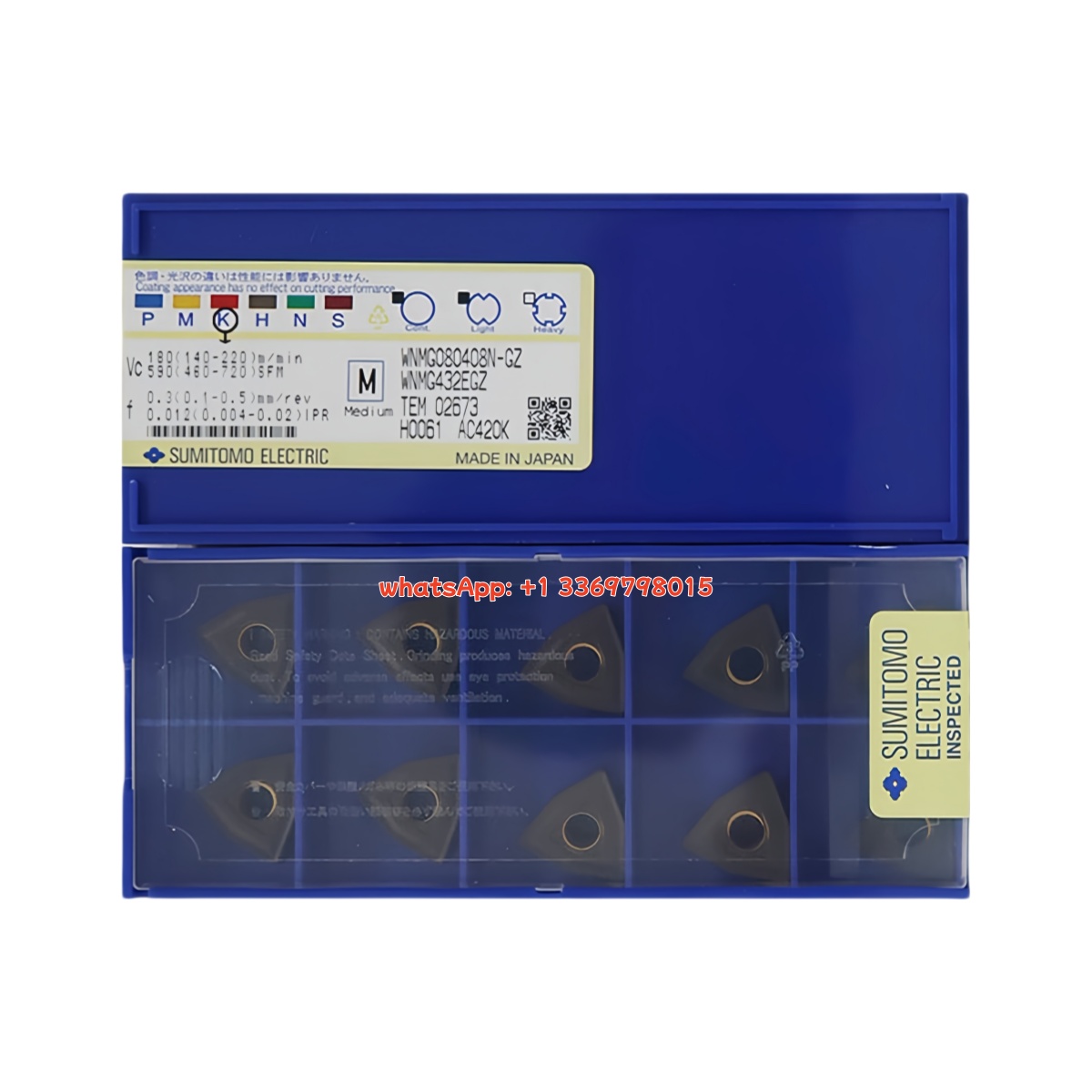 Sumitomo WNMG080408N-GZ AC420K Carbide Insert - Trigon 80° | Steel, Stainless Steel (10 PCS)