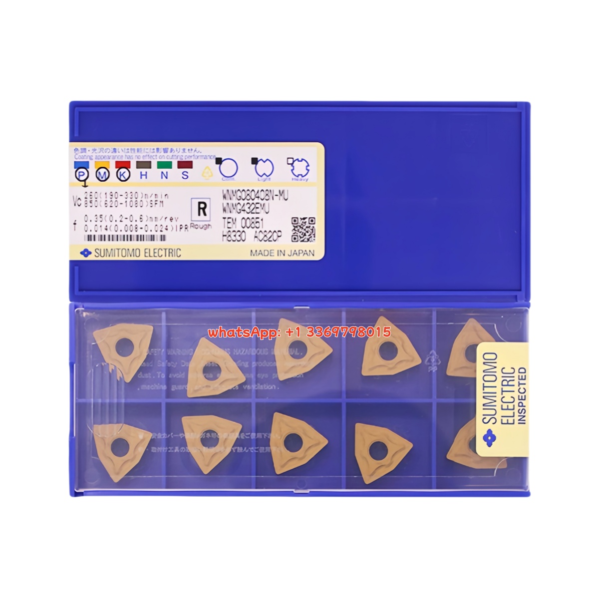 Sumitomo WNMG080408N-MU AC820P Carbide Insert - Trigon 80° | Super Alloy (10 PCS)