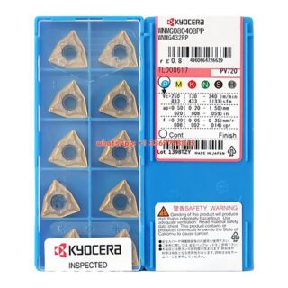 Original Kyocera WNMG080408-PQ CG225P Carbide Turning Insert - Trigon 80° (10 PCS)