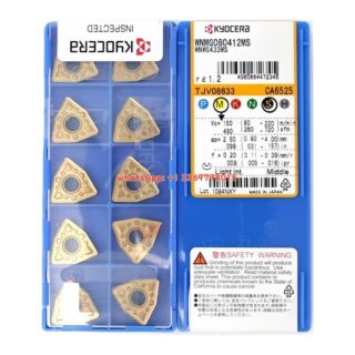 Original Kyocera WNMG080412-MS CA6525 Carbide Insert - Trigon 80° | Steel (10 PCS)