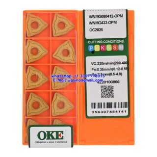 Original OKE WNMG080412-OPM OC2025 Carbide Insert - Trigon 80° (10 PCS)