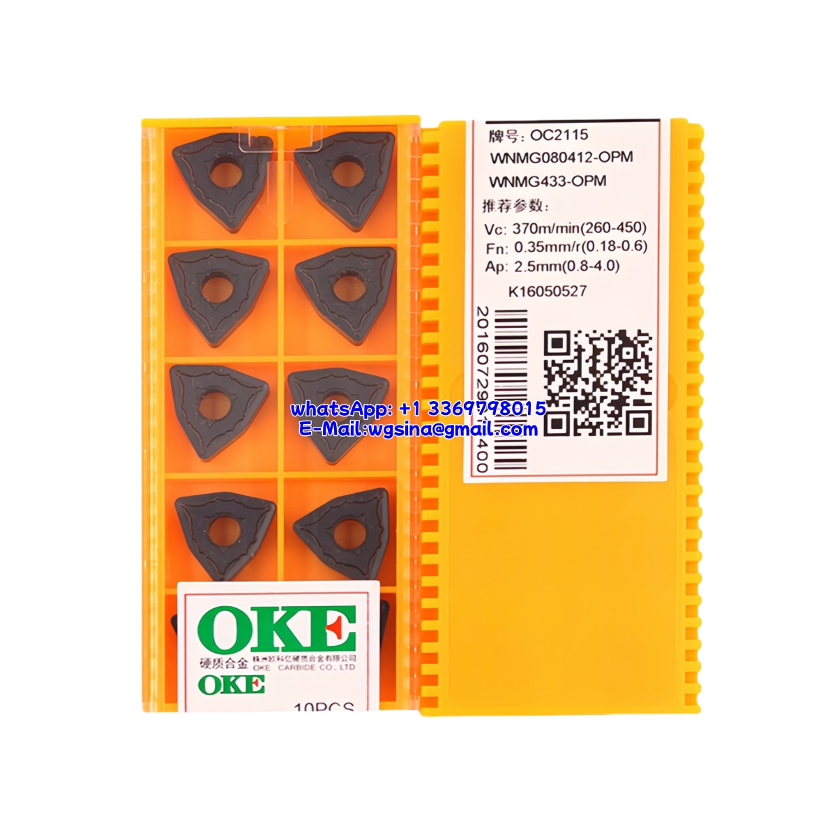 CNC WNMG080412-OPM OC2115 Carbide Insert - Trigon 80° | Steel (10 PCS)