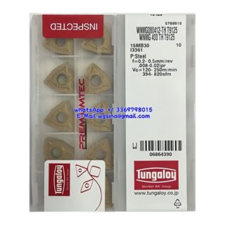 Original Tungaloy WNMG080412-TH T9125 Carbide Insert - Trigon 80° | Steel (10 PCS)
