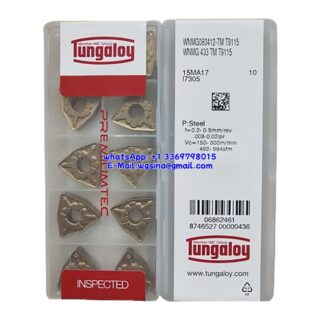 Original Tungaloy WNMG080412-TM T9115 Carbide Insert - Trigon 80° | Steel (10 PCS)
