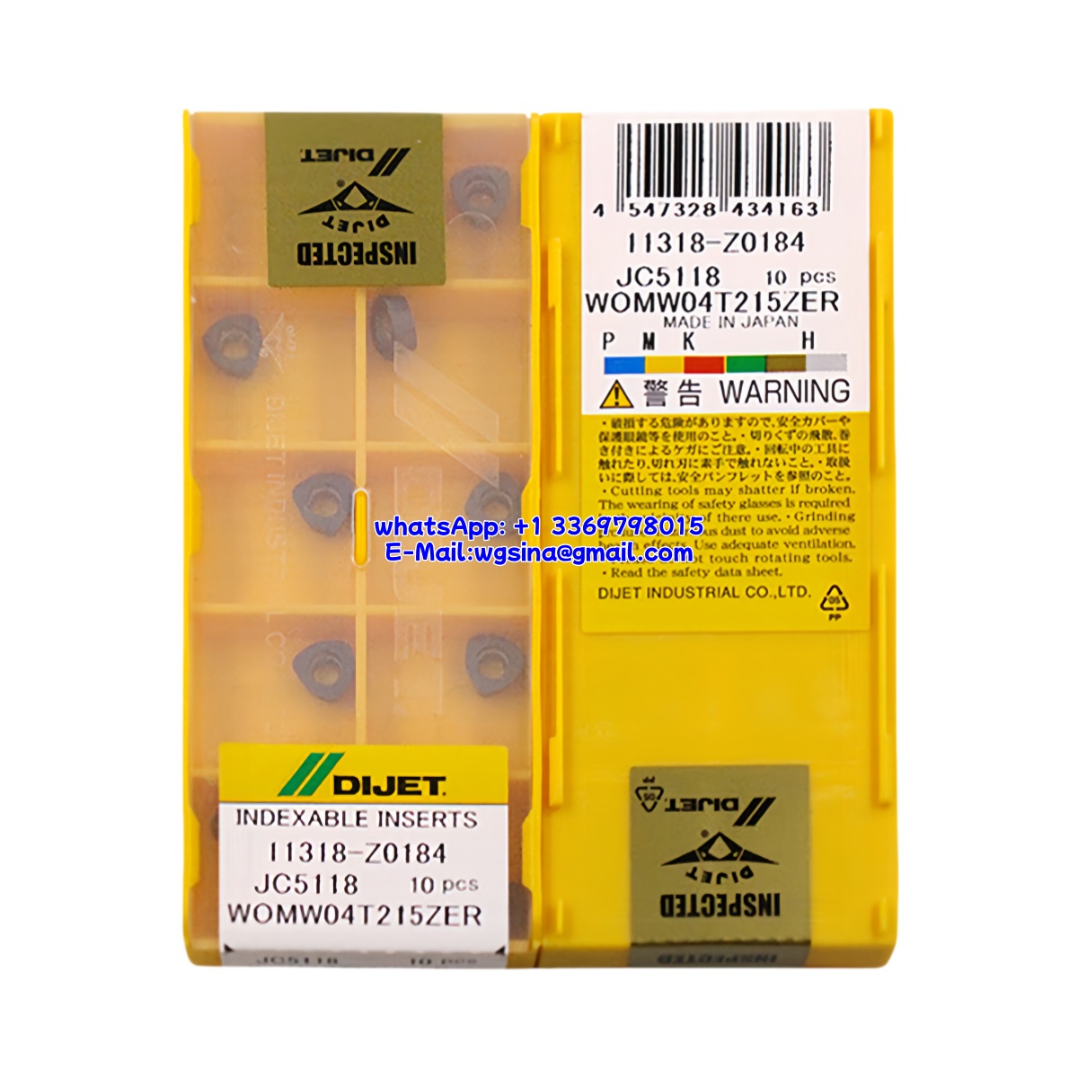 CNC WOMW04T215ZER JC5118 Carbide Insert - Trigon 80° (10 PCS)