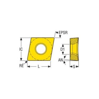 Original Seco CCGT120408F-AL Carbide Insert - Diamond 80° KX CCGT120408F-AL KX
