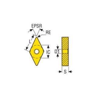 Original Seco WNMG060408W-MF4 TM2501 Carbide Insert - Trigon 80°