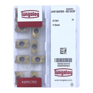 Original Tungaloy APMT1604PDER-H02 GH330 Carbide Milling Insert - Parallelogram 85° | Steel (10 PCS)
