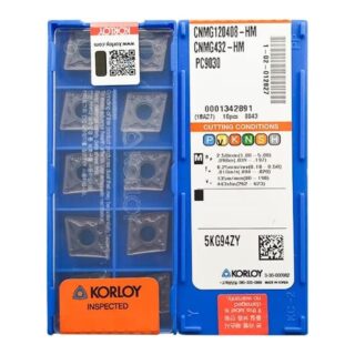 Original Korloy CNMG120412-HM PC9030 Carbide Turning Insert - Diamond 80° | Steel, Stainless Steel (10 PCS)