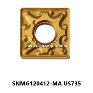 Original Mitsubishi SNMG120412-MA US735 Carbide Turning Insert - Square | Steel, Stainless Steel (10 PCS)