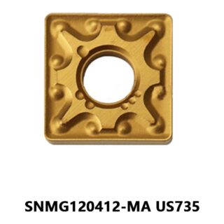 Original Mitsubishi SNMG120412-MA US735 Carbide Turning Insert - Square | Steel (10 PCS)