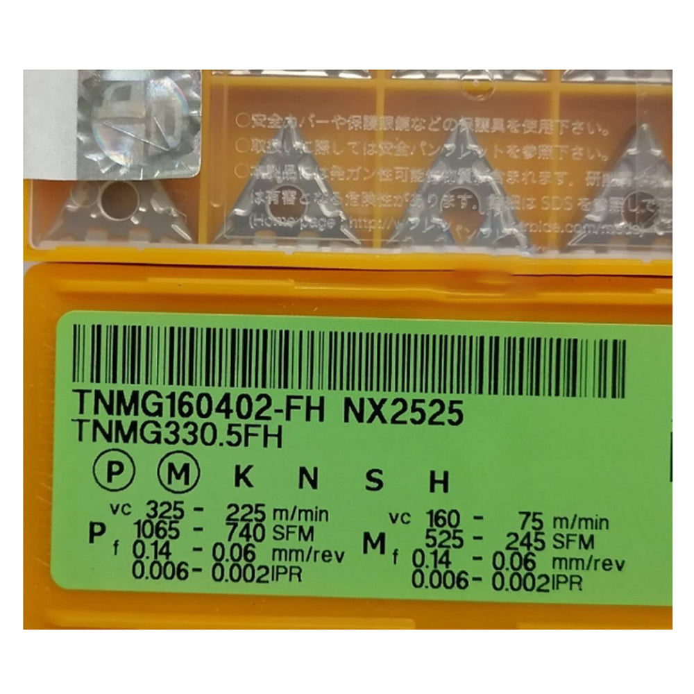 Mitsubishi TNMG160402-FH NX2525 Carbide Turning Insert - Triangle | Steel & More (10 PCS)