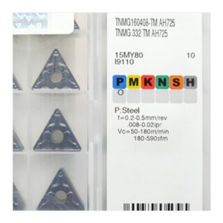 Original Tungaloy TNMG160404-TM AH725 Carbide Turning Insert - Triangle | Stainless Steel & More (10 PCS)