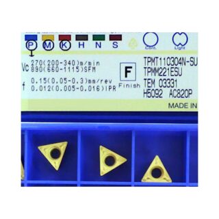 Original Sumitomo TPMT160404N-SU AC820P Carbide Turning Insert - Triangle | Steel (10 PCS)