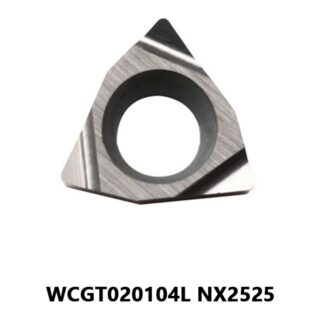 Original Mitsubishi WCGT020104L NX2525 Carbide Turning Insert - Trigon 80° | Steel (10 PCS)