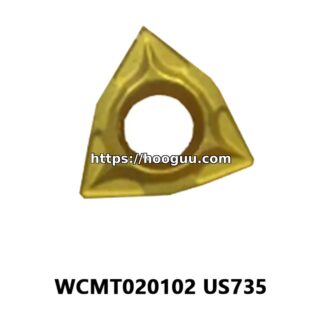 Original Mitsubishi WCMT020102 US735 Carbide Turning Insert - Trigon 80° | Steel, Stainless Steel (10 PCS)