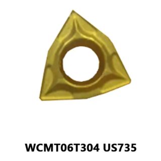 Original Mitsubishi WCMT06T304 US735 Carbide Turning Insert - Trigon 80° | Steel (10 PCS)