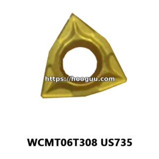 Original Mitsubishi WCMT06T308 US735 Carbide Turning Insert - Trigon 80° | Steel (10 PCS)