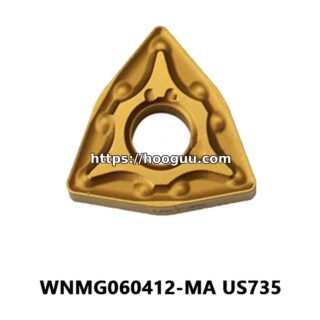 Original Mitsubishi WNMG060412-MA US735 Carbide Turning Insert - Trigon 80° | Steel, Stainless Steel (10 PCS)
