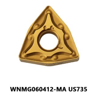 Original Mitsubishi WNMG060412-MA US735 Carbide Turning Insert - Trigon 80° | Steel (10 PCS)