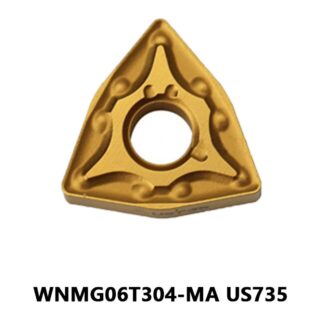 Original Mitsubishi WNMG06T304-MA US735 Carbide Turning Insert - Trigon 80° | Steel (10 PCS)