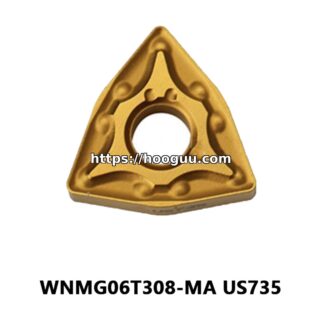Original Mitsubishi WNMG06T308-MA US735 Carbide Turning Insert - Trigon 80° | Steel, Stainless Steel (10 PCS)